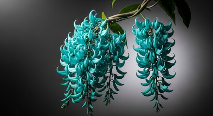Explore the beauty of turquoise jade vine flowers: a close up macro botanical shot of nature