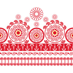 geometric ethnic floral pattern red.Native American tribal fabric, design illustration vector for woven textile printing,tile,carpet,Christmas cards,Xmas,picture books, boho indian ornament seamless	