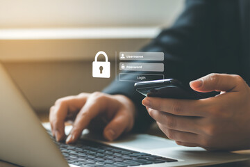 Secure Login Access with Username and Password on Mobile Device and Laptop