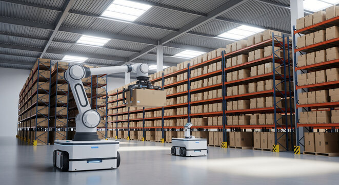 Automated Warehouse: Robotic Arm & Mobile Robots