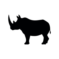 Rhino Silhouette: Powerful African Wildlife Vector Graphic vector