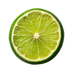 Fresh lime slice isolated on transparent background