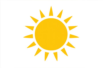 Yellow sun shining with transparent background for summer designs