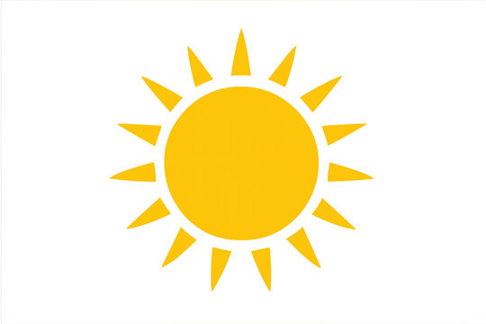 Yellow sun shining with transparent background for summer designs