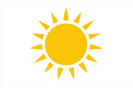 Yellow sun shining with transparent background for summer designs - Powered by Adobe