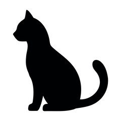 Cat Silhouette: Elegant Black Feline Vector Graphic vector