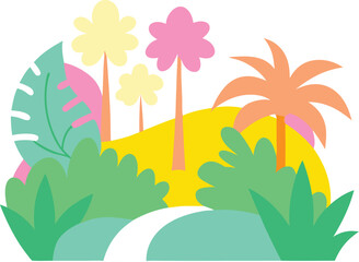 Bright Pastel Jungle