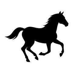 Black Horse Silhouette: Running Equine Vector Graphic vector