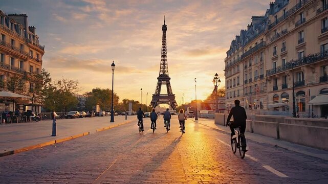 Sightseeing bike tour in Paris.