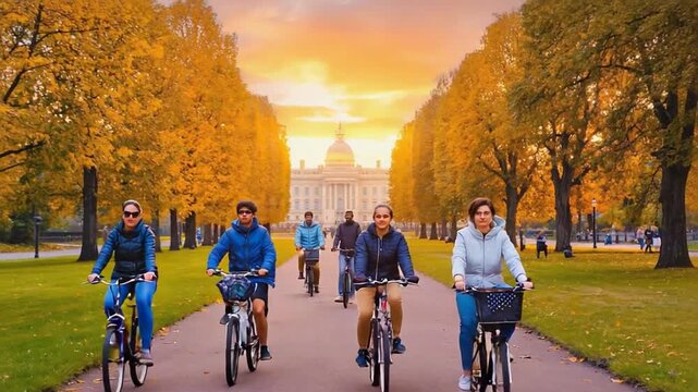 Sightseeing bike tour in Paris.