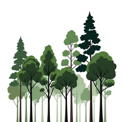 Fototapeta premium trees on white background watercolor