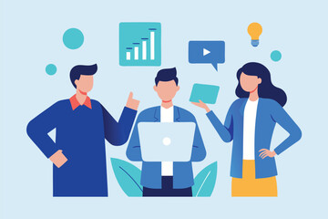 Business team with laptop charts and lightbulb idea, business, team, collaboration, meeting, people, communication, discussion, strategy, planning, presentation, technology, laptop, charts, graphs, da