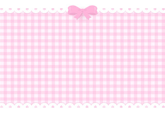 Pink ribbon and plaid background