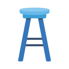 Illustration of a simple blue stool against a black background creating contrast