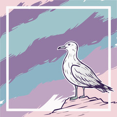 Abstract geometric shape with vibrant color accents isolated on white background