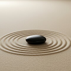 Naklejka premium Smooth pebble creating ripples in sand