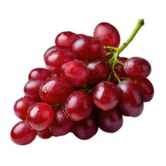 Fototapeta premium Fresh red grapes isolated on transparent background