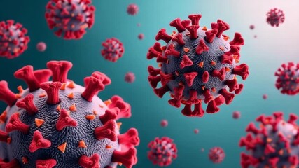 A close-up view of a coronavirus - Powered by Adobe