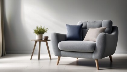 comfortable gray armchair a cozy and inviting seating option designed for relaxation and style with its plush cushions and neutral color