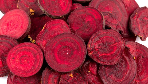 Close-up of dehydrated beet slices