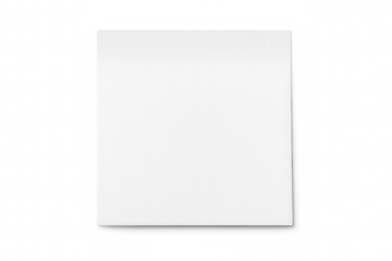 Blank white square paper isolated, offering clean minimalist design space with transparent background