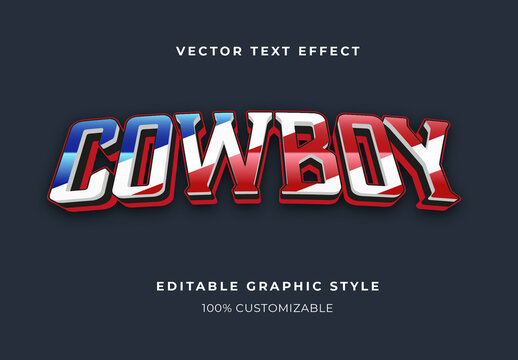 Blue And Red USA Font Slant Bold Patriotic Text Effect