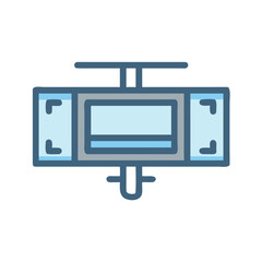 Stylized abstract aircraft or airplane graphic design with a simple and clean aesthetic