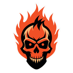 skull with flames