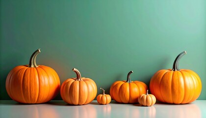 Obraz premium Harvesting autumn's bounty vibrant pumpkins on display indoor setting still life photography cozy ambiance