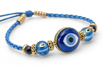 Light blue tones Rakshabandhan evil eye Rakhi on white or transparent background