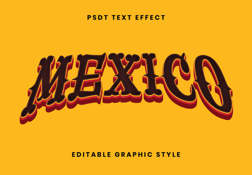 Brown And Red Mexico Font Retro Bold Western Text Effect
