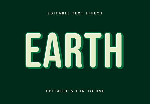 Green And White Ecology Font Earth Rounded Bold Outline Text Effect