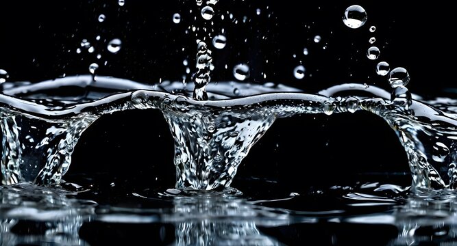 Water Droplets Splashing High-Speed Photography of Liquid Dynamics