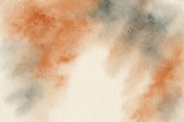 Fototapeta premium Abstract Watercolor Texture with Blended Orange and Gray Hues on Light Paper background