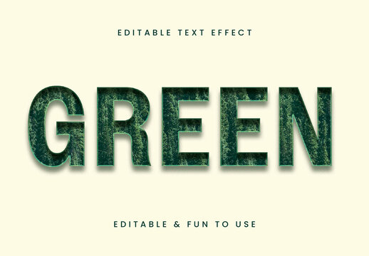 Green And Beige Ecology Font Forest Texture Natural Bold Text Effect