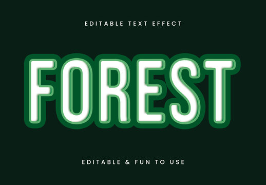 Green And White Ecology Font Forest Rounded Bold Glowing Text Effect