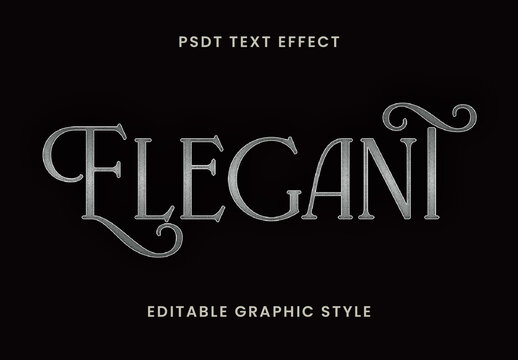 Silver Flat Victorian Font Elegant Stylish Ornate Text Effect