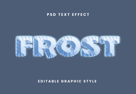 White And Blue Ice Font Frost Frozen Icy Winter Text Effect