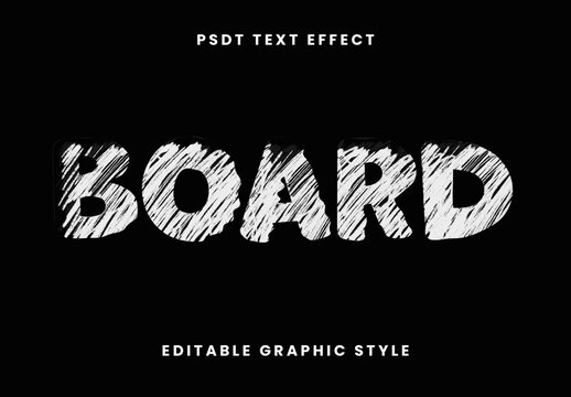 White Board Font Chalk Bold Sketch Text Effect