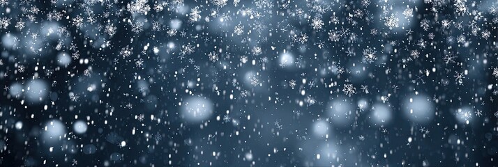 Falling snow on a dark background