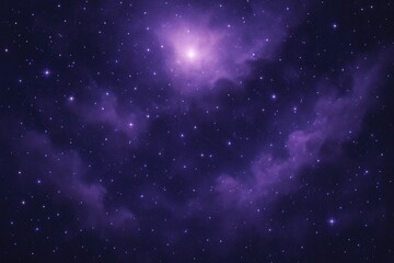 Cosmic Nebula with Glowing Star and Purple Hues in Deep Space stars galaxy