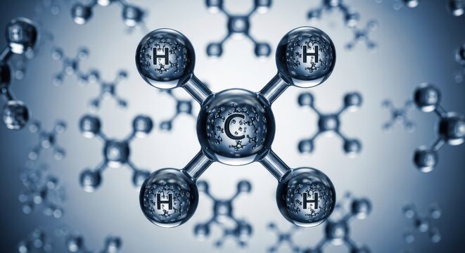 Methane Molecule Structure and Properties in Chemistry