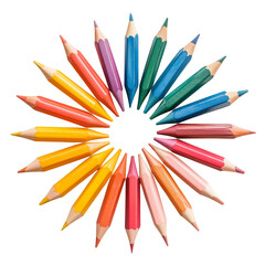 Creative Sun Design Using Colorful Pencils PNG