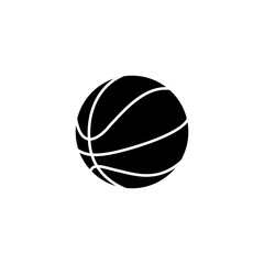 A clean, bold silhouette of a basketball, perfect for use in logos, website graphics, or sports-themed designs.