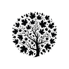 autumn leaves vector silhouette clip art logo design illustration