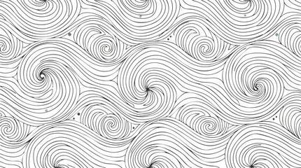 Fototapeta premium Seamless Swirling Line Art Pattern With Subtle Dots lines.