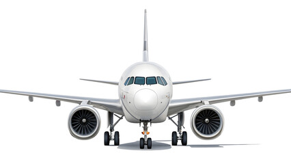 Fototapeta premium Airplane isolated on transparent background, high-quality PNG for travel and aviation design.