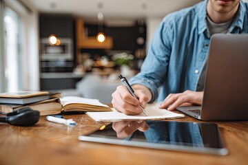 Person working at a home office