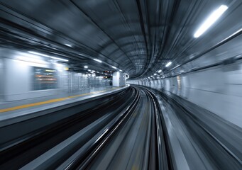 Obraz premium Subway tunnel, motion blur