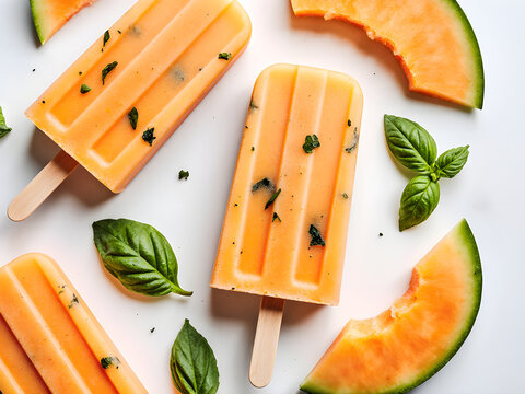 Sommerlicher Eispop mit Melonengeschmack &ndash; Erfrischende Food-Fotografie